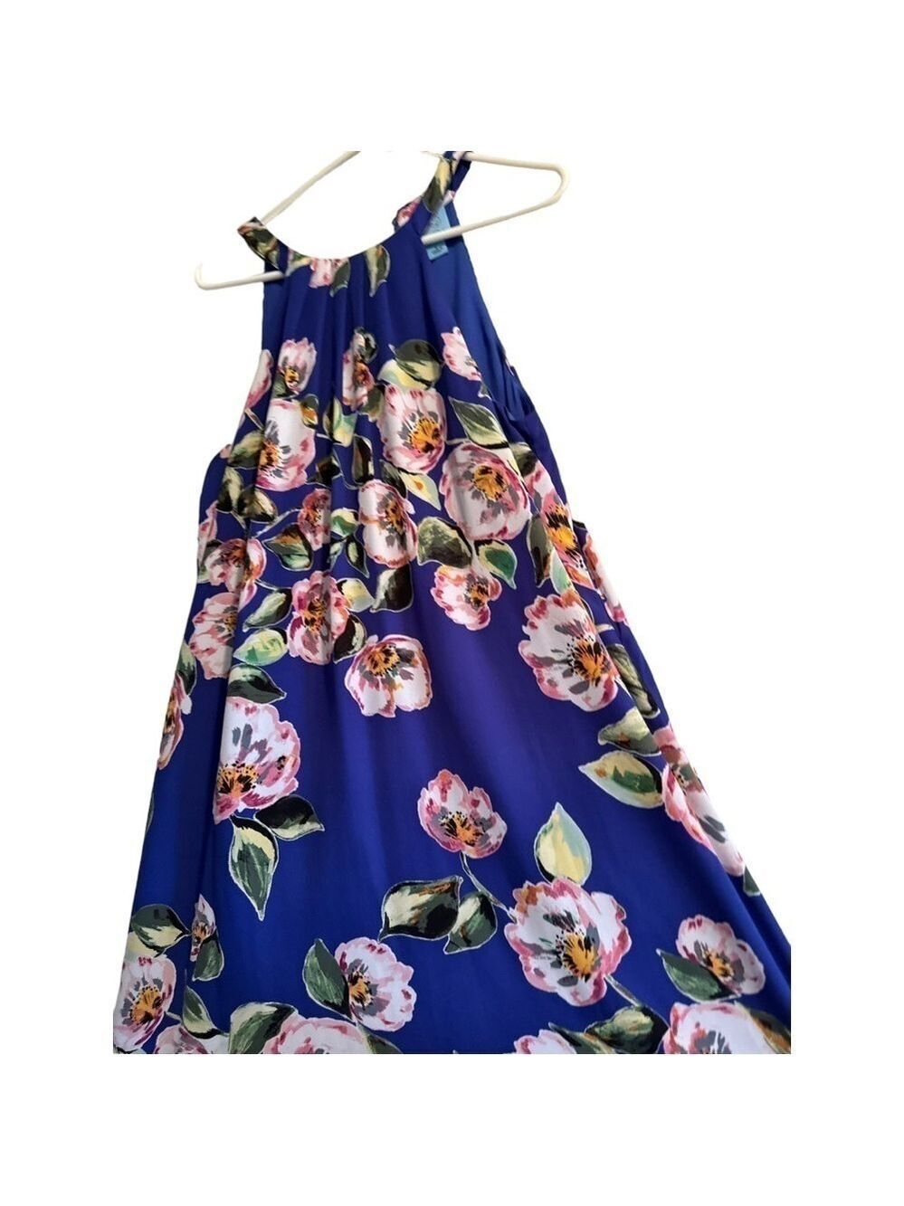 CeCe Purple Dress, Womens 8, Fully Lined, Sleeveless Dress, Pink & White Flowers